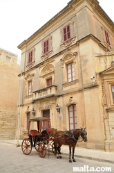 Horse Coach in front of an old building in Mdina