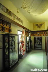 Corridor full of exhibits at  Kelinu grima maritime museum