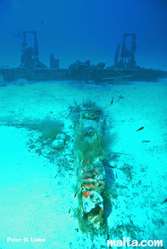 Beautiful view of the Beaufighter underwater