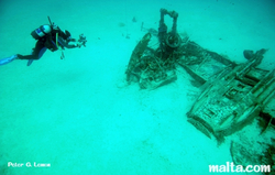 Diver taking pictures of the  Beaufighter