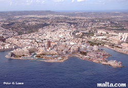 Aerial view  Merkanti reef St Julians